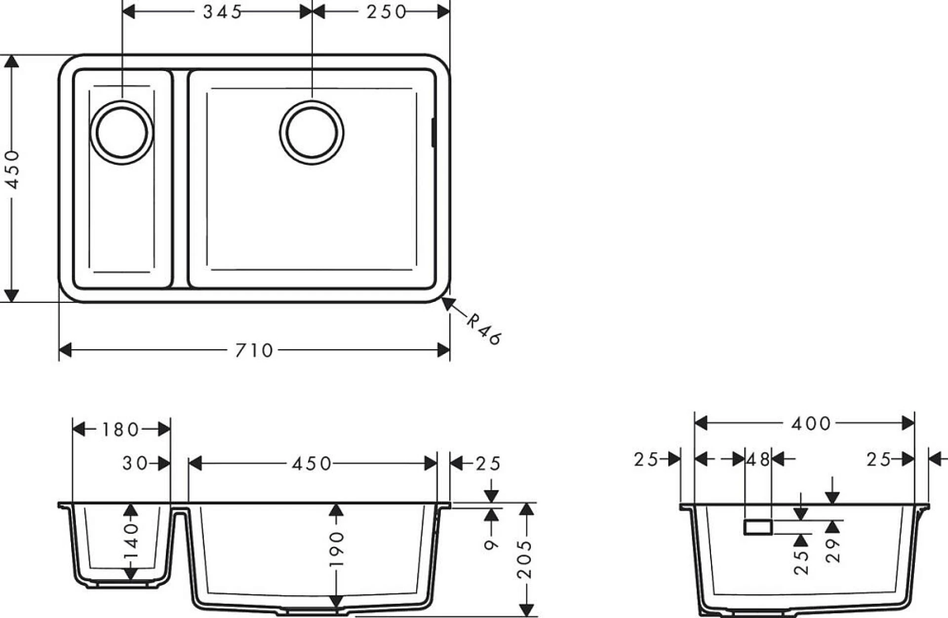 Фото - Кухонная мойка Hansgrohe S51 S510-U635 43433170 - Hansgrohe