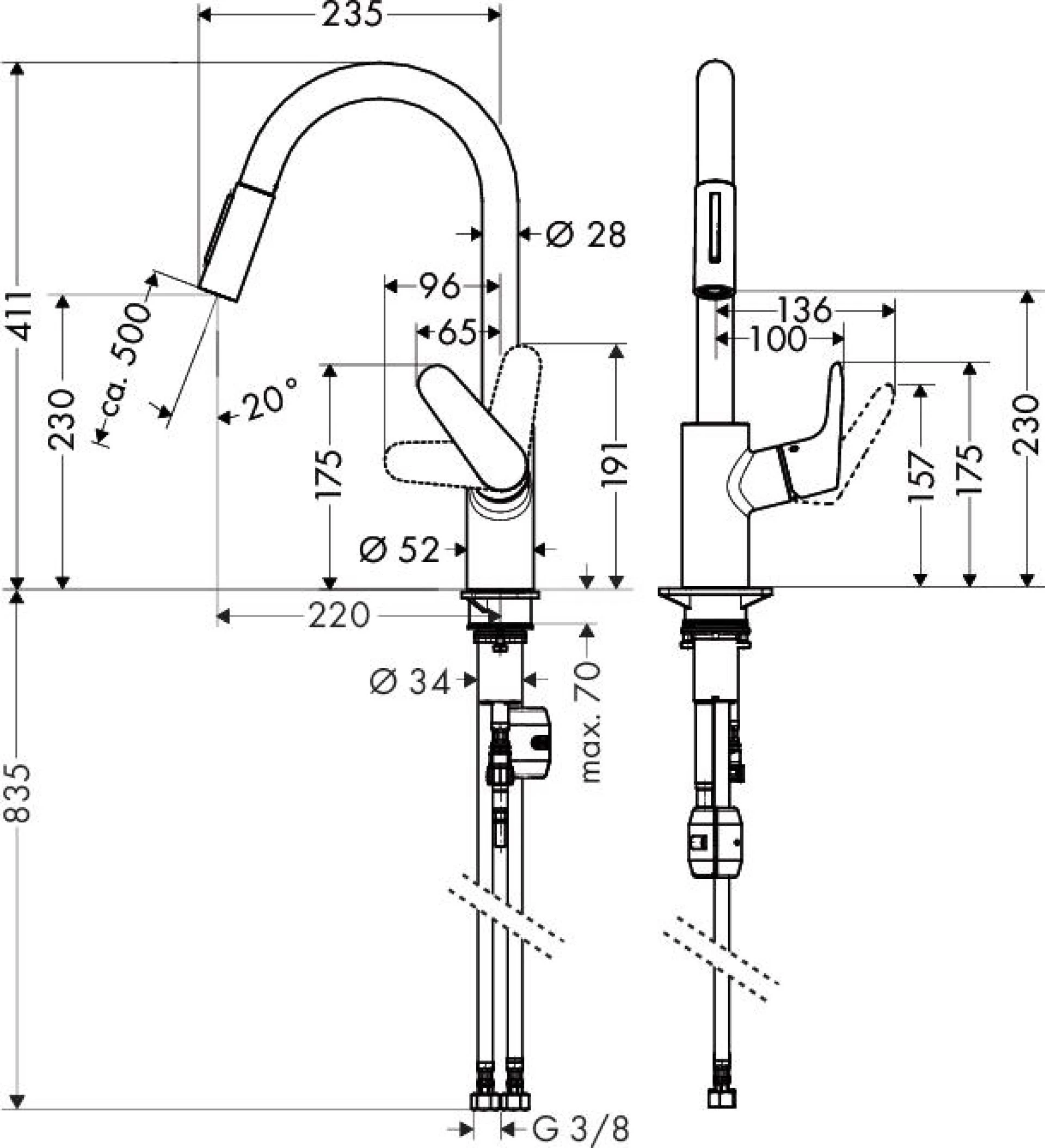 Фото - Смеситель для кухни Hansgrohe Focus 31815000 - Hansgrohe