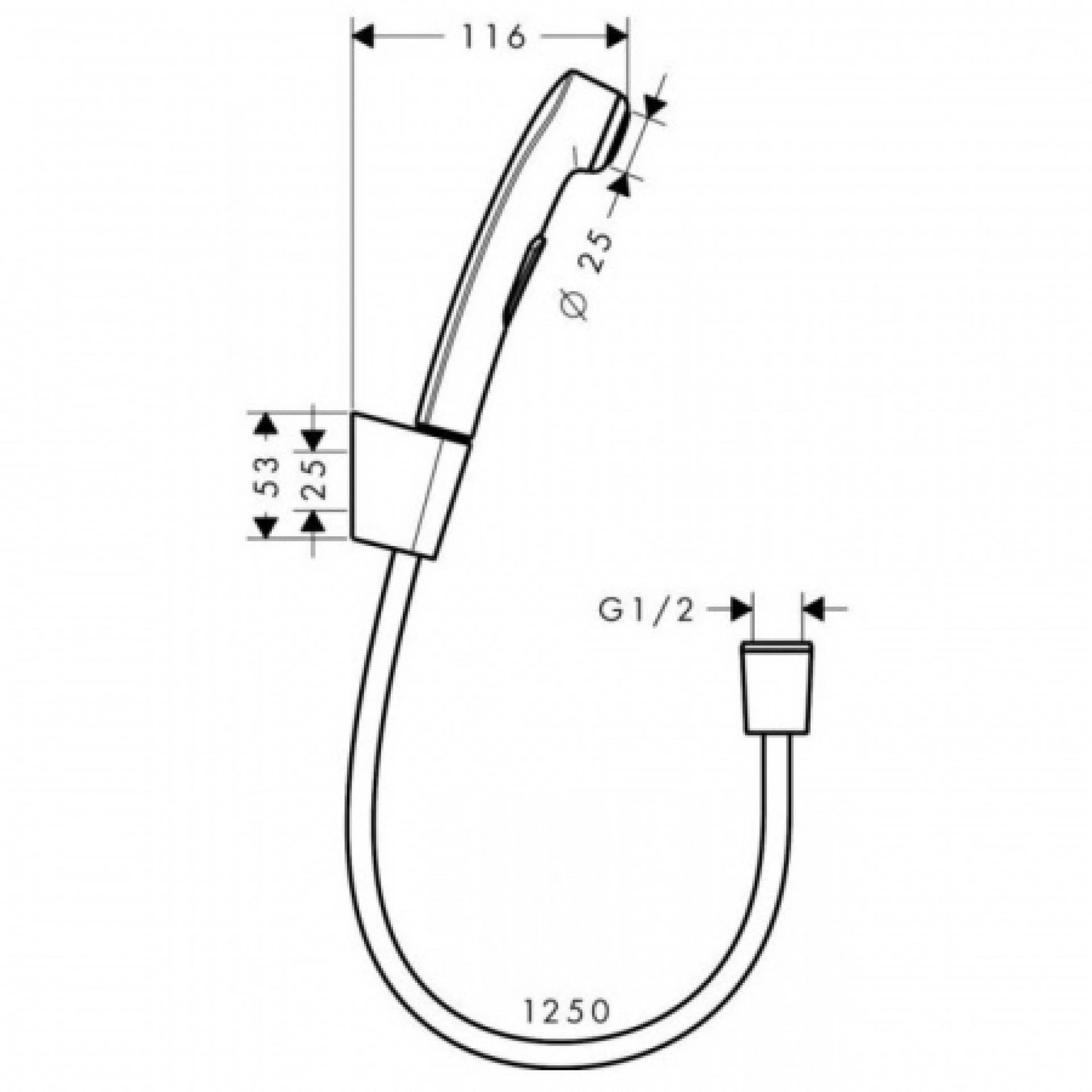 Фото - Гигиенический душ Hansgrohe 32129340 черный - Hansgrohe