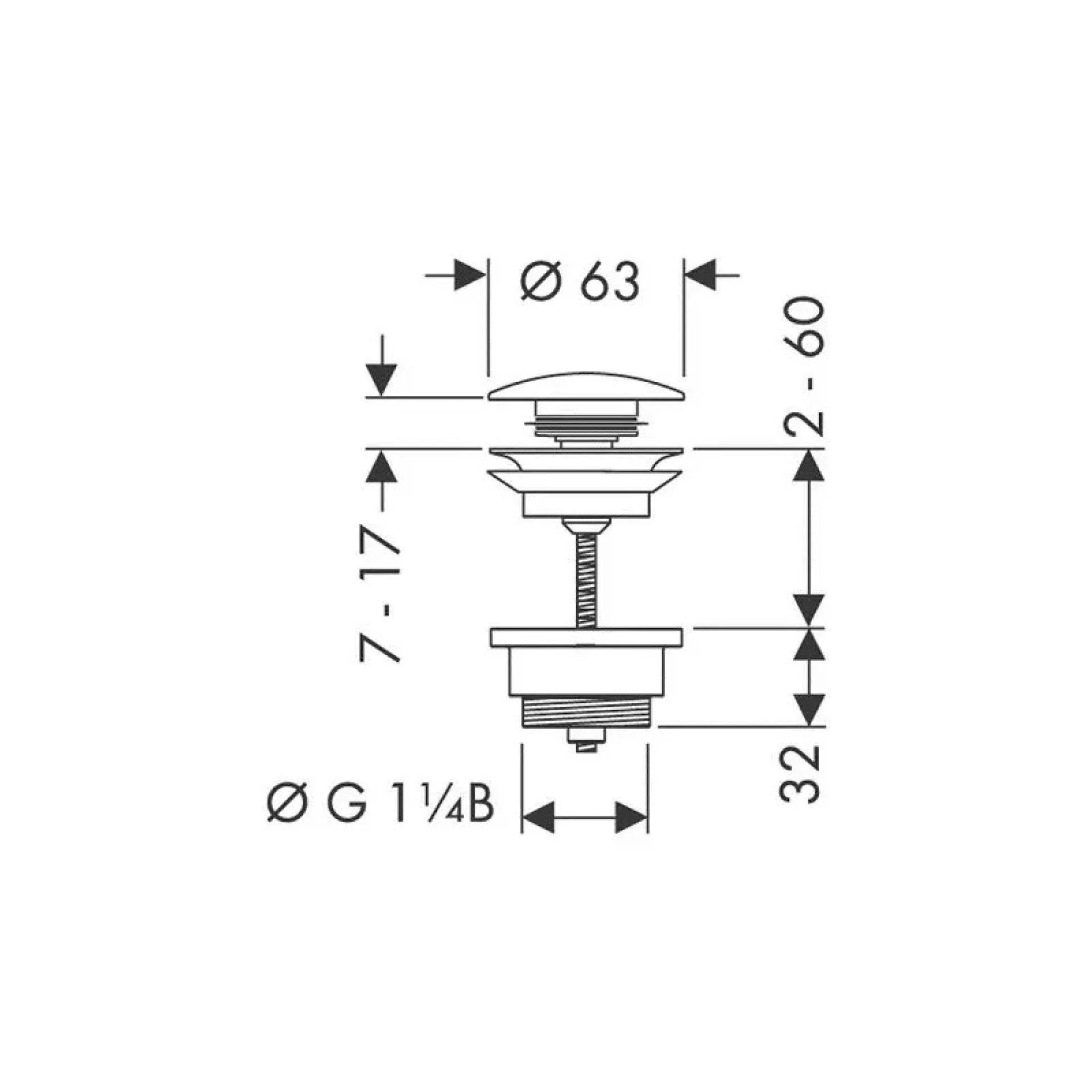 Фото - Донный клапан Hansgrohe 50100670, Push-Open, чёрный матовый - Hansgrohe