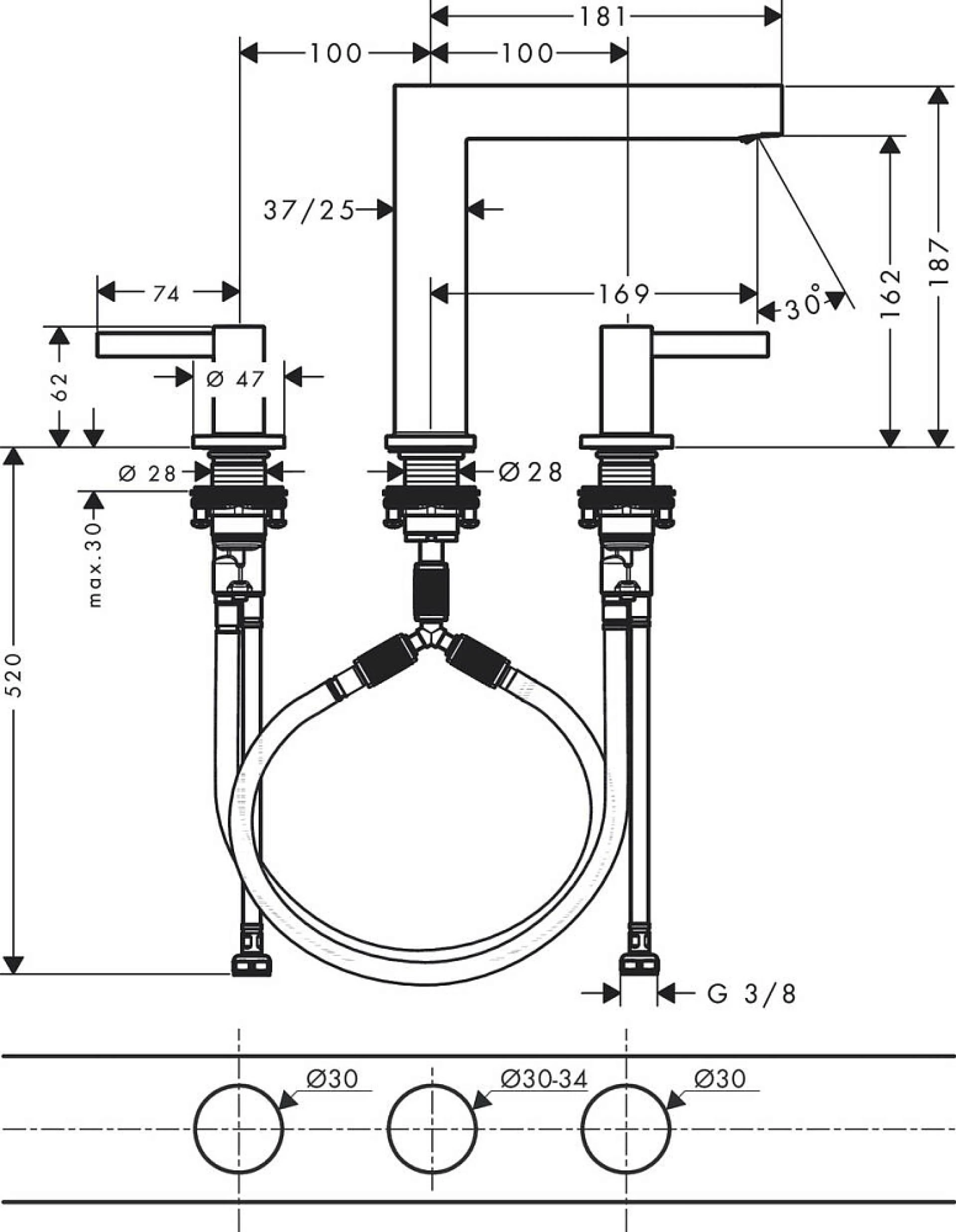 Фото - Смеситель для раковины Hansgrohe Finoris 76034670, матовый чёрный - Hansgrohe