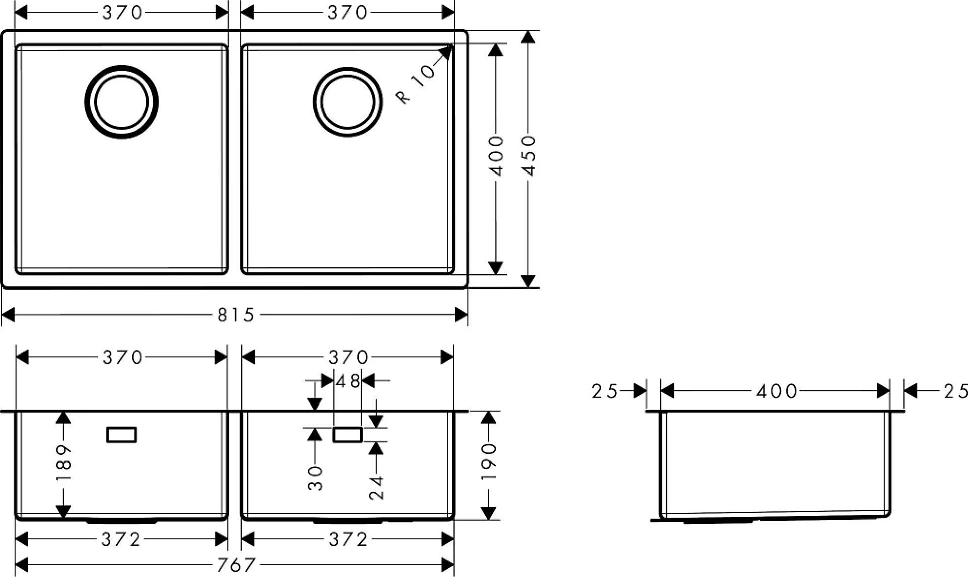 Фото - Кухонная мойка встраиваемая Hansgrohe S71 S719-U765 43430800 - Hansgrohe