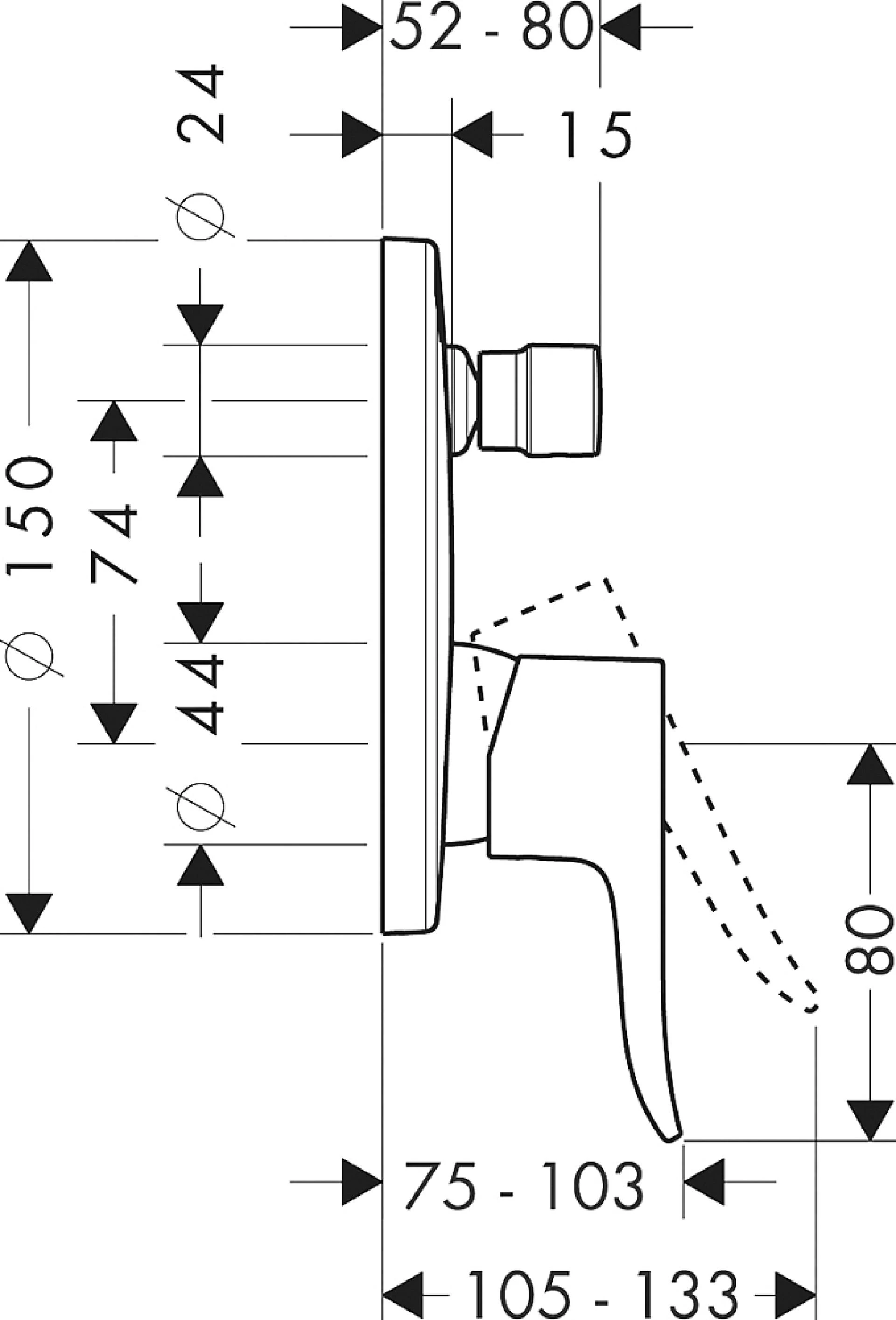 Фото - Смеситель Hansgrohe Metris 31493000 для душа - Hansgrohe