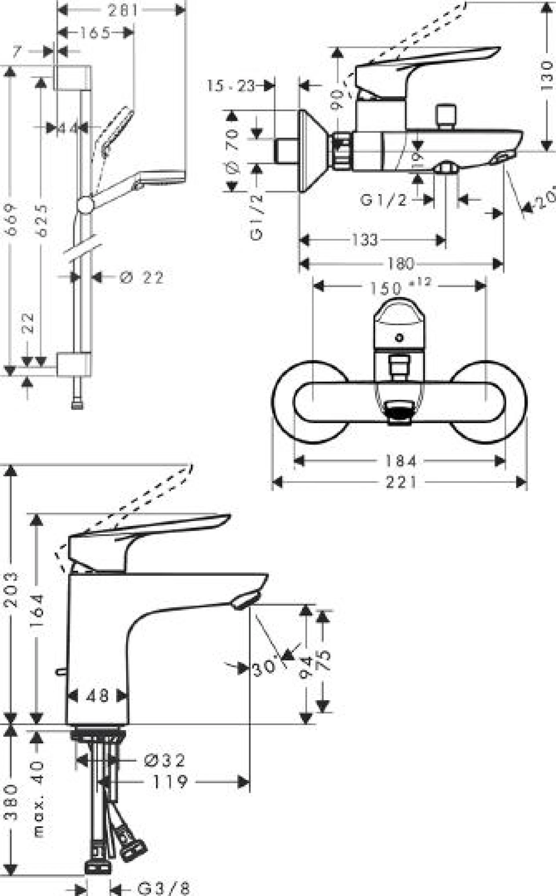 Фото - Душевой комплект Hansgrohe SET Logis E 100 (c) - Hansgrohe