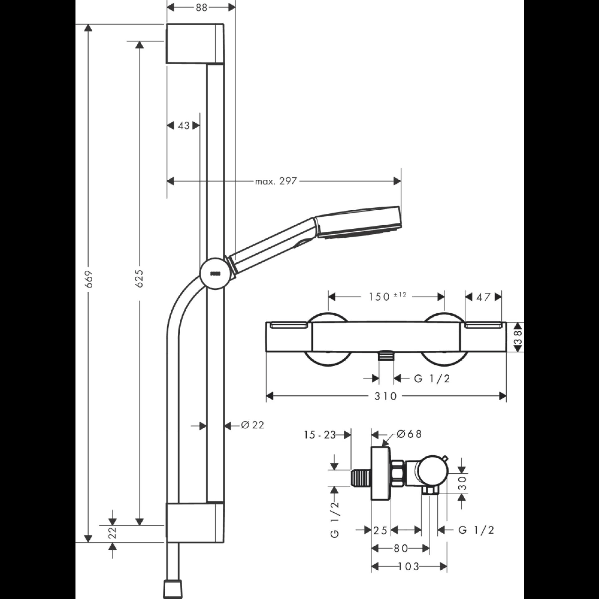 Фото - Душевой комплект Hansgrohe Ecostat 24272000 хром - Hansgrohe