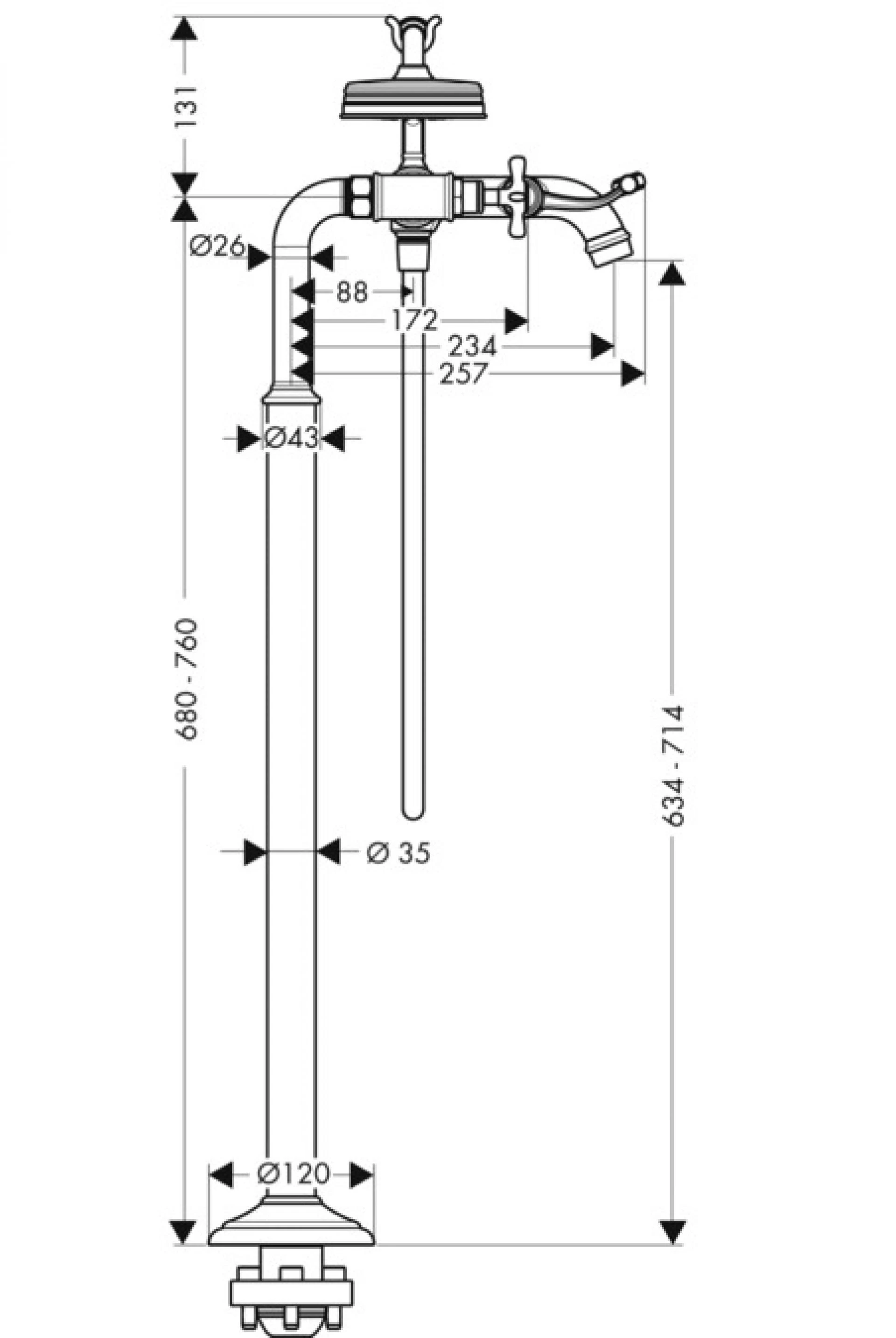 Фото - Напольный смеситель для ванны Axor Montreux 16547990, золото - Hansgrohe