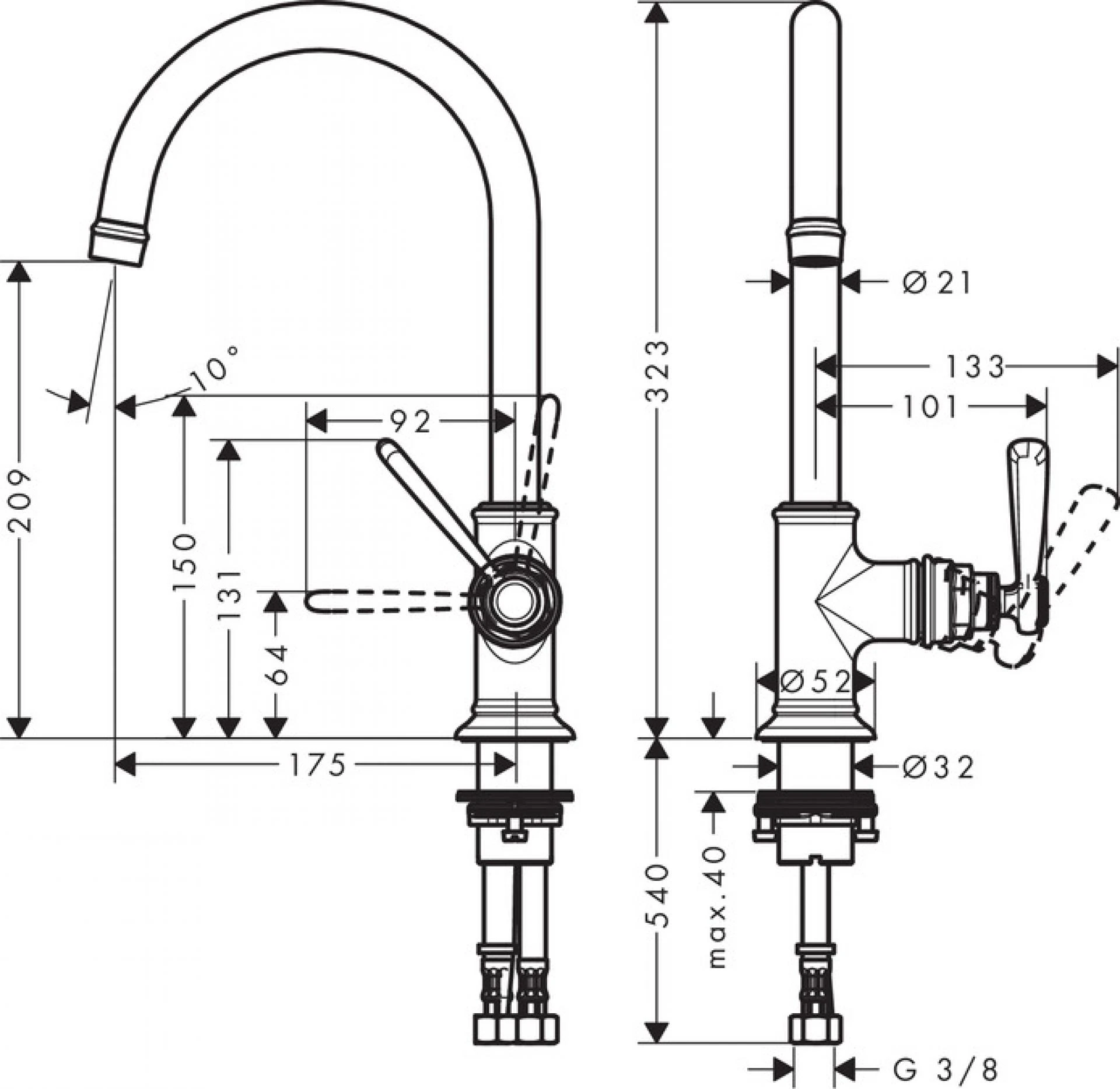 Фото - Смеситель для раковины Axor Montreux 16518820, никель - Hansgrohe