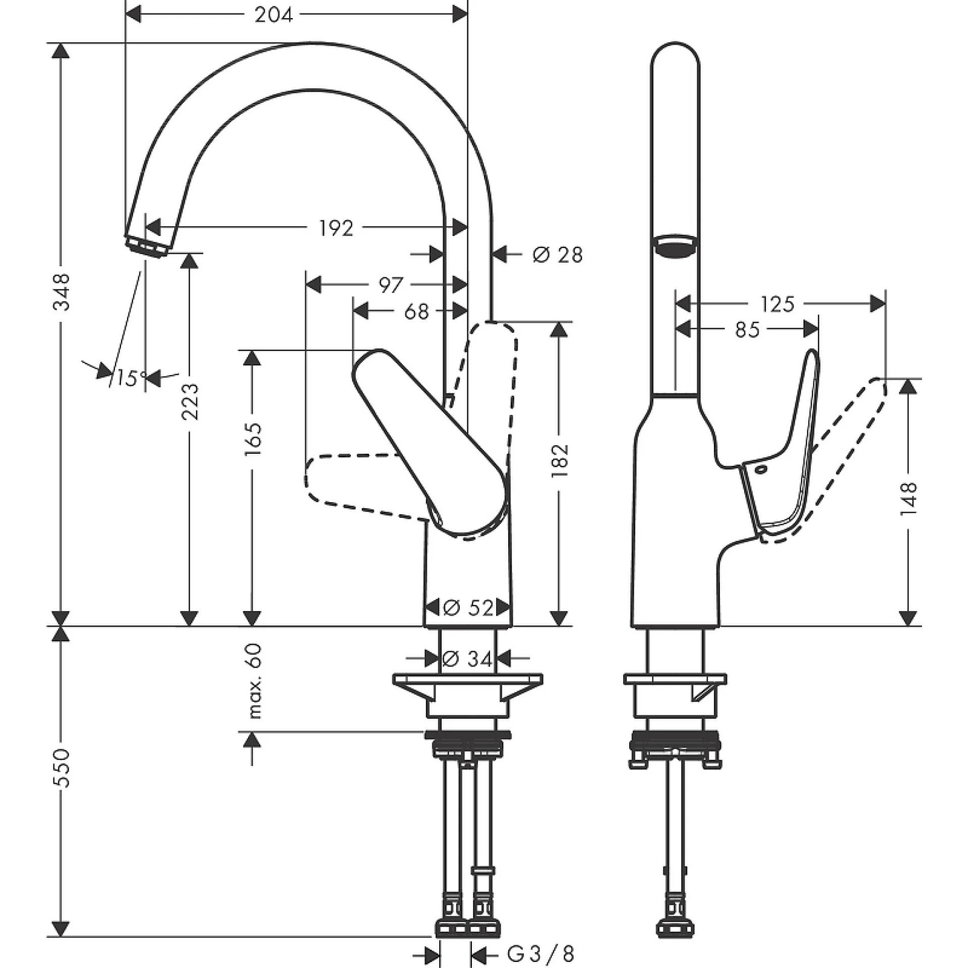 Фото - Смеситель для кухни Hansgrohe Focus M421-H220 71802000, хром - Hansgrohe