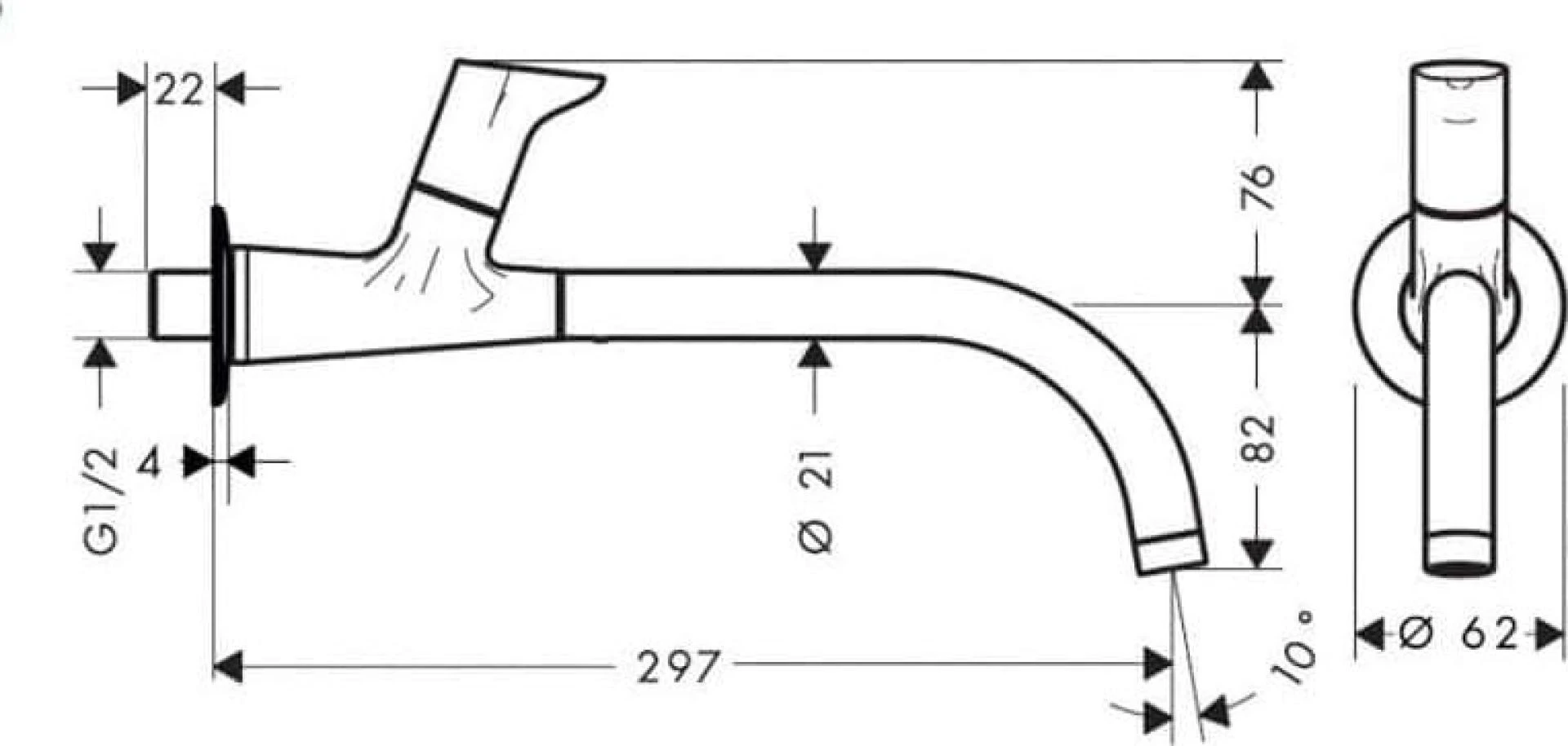 Фото - Кран холодной воды для раковины Hansgrohe Focus 31131000, хром - Hansgrohe