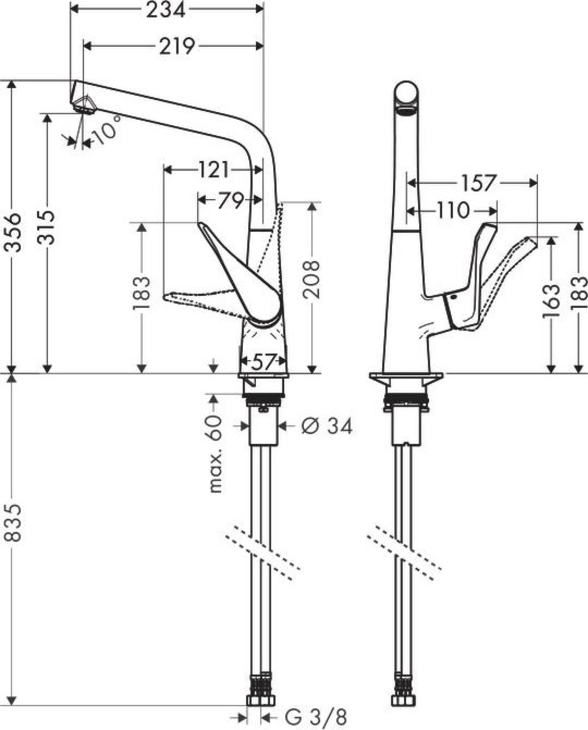 Фото - Смеситель для кухни Hansgrohe Metris 73814000, хром - Hansgrohe