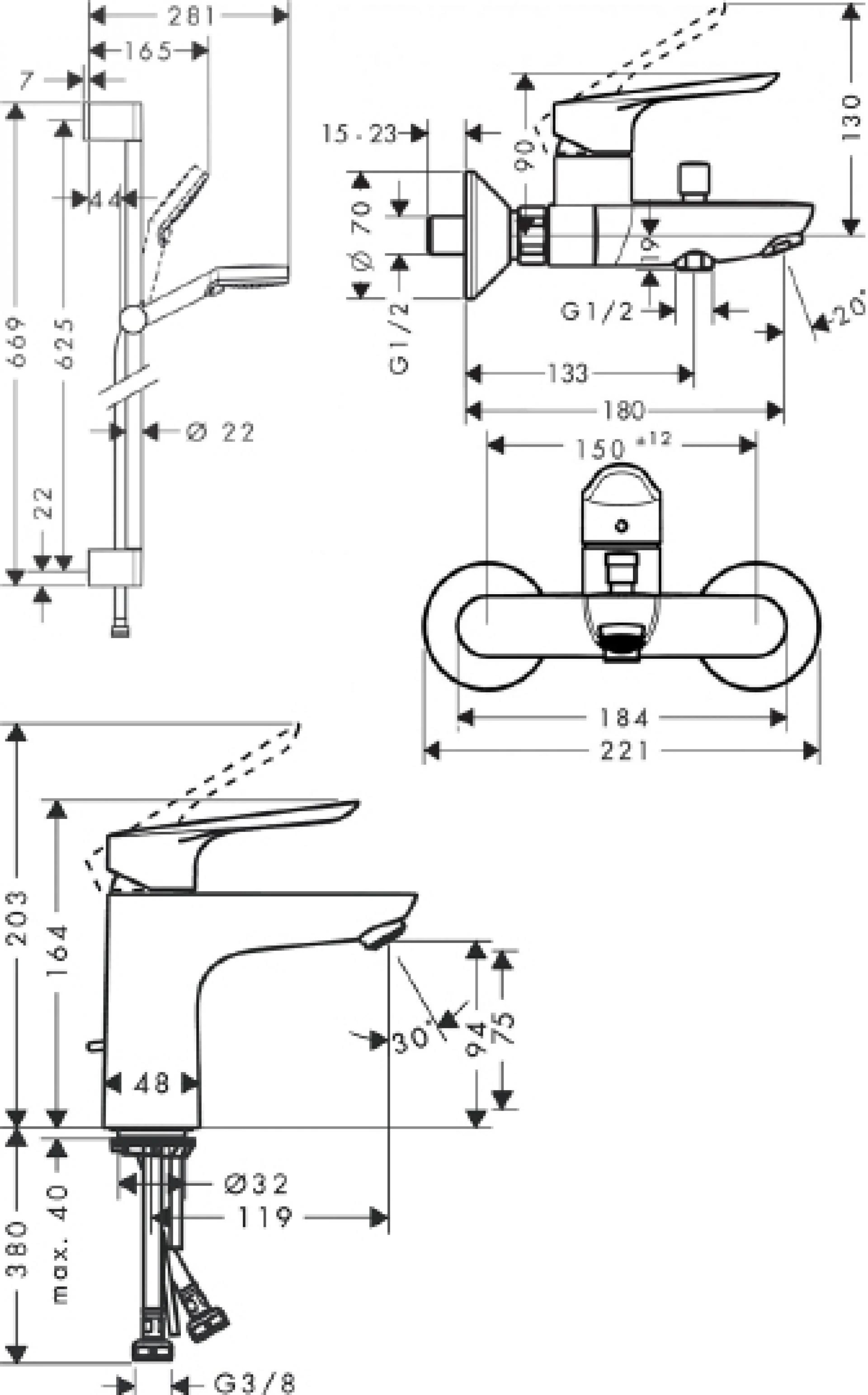 Фото - Душевой комплект Hansgrohe SET Logis E 100 (c) - Hansgrohe