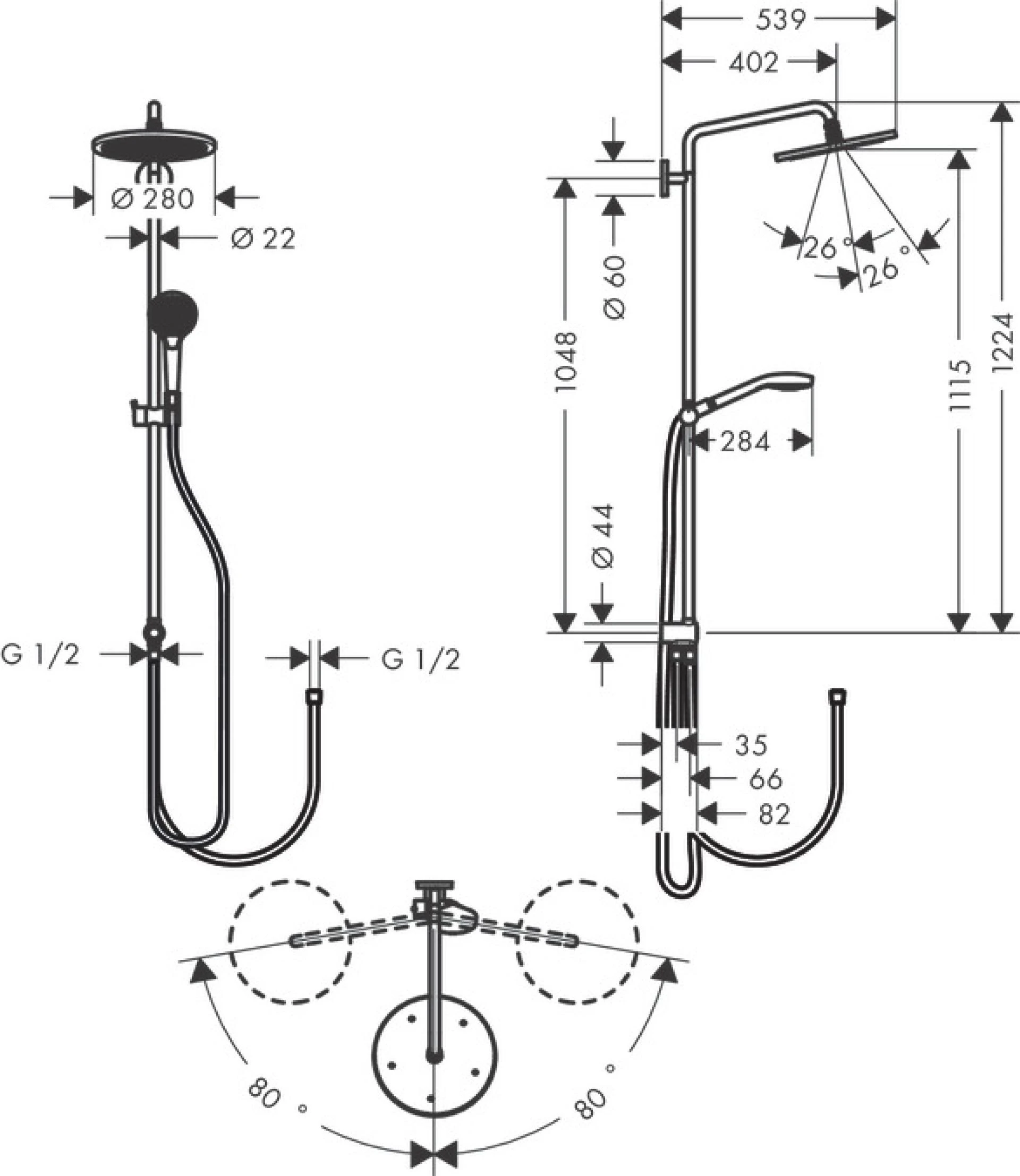 Фото - Душевая система Hansgrohe Croma Select S 26793000, хром - Hansgrohe