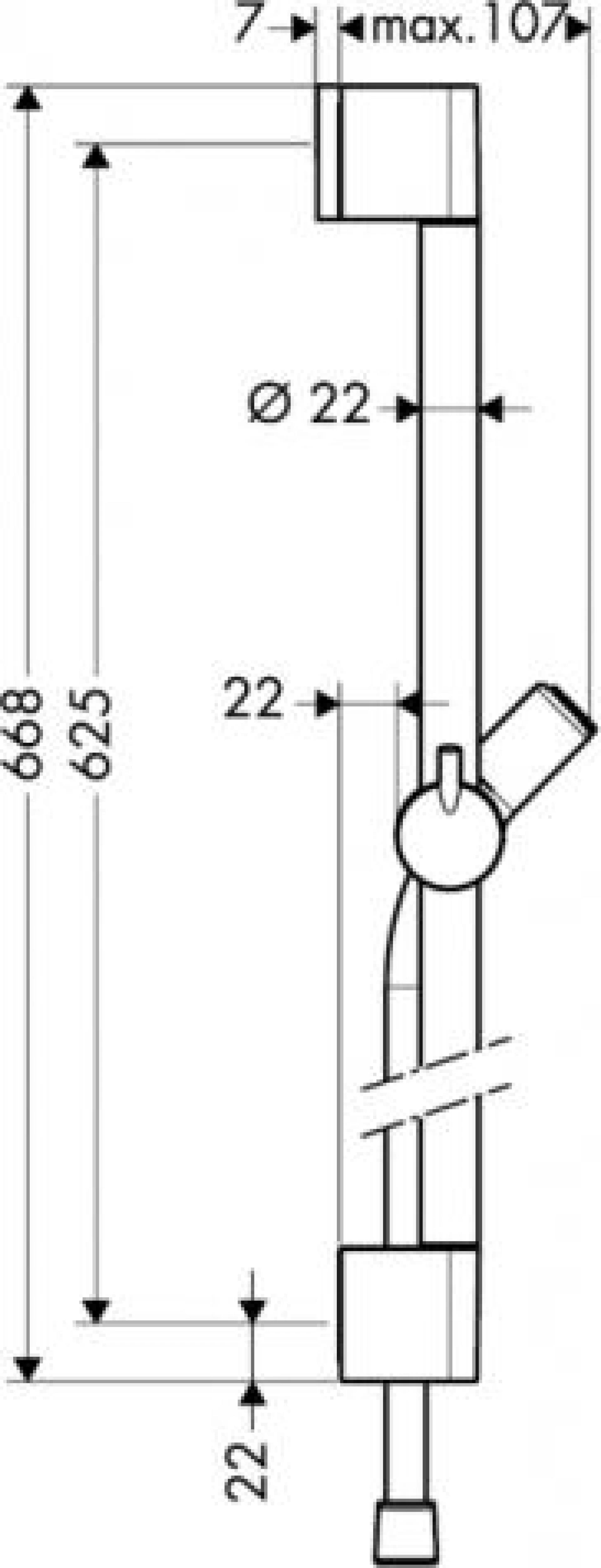 Фото - Штанга для душа 60 см Hansgrohe Croma 100 27611000 - Hansgrohe