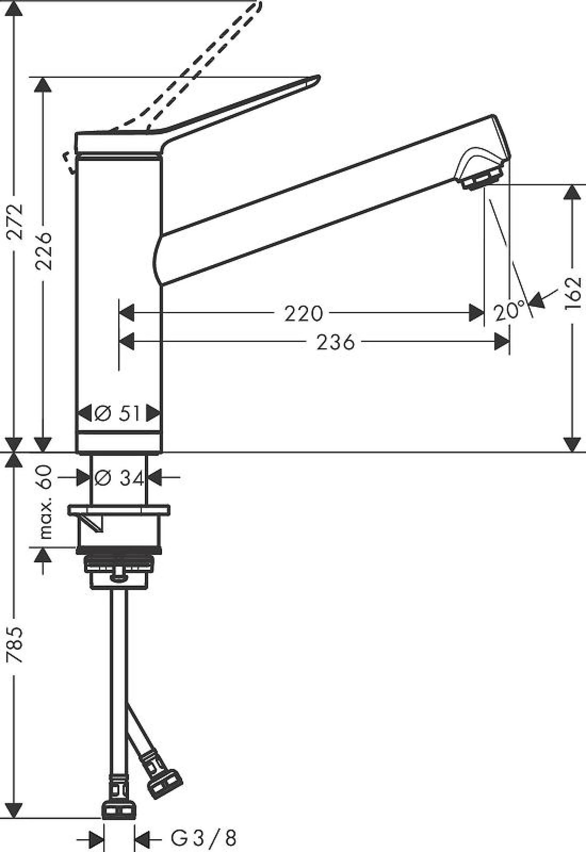 Фото - Смеситель для кухни Hansgrohe Zesis M33 160 1jet 74805000, хром - Hansgrohe