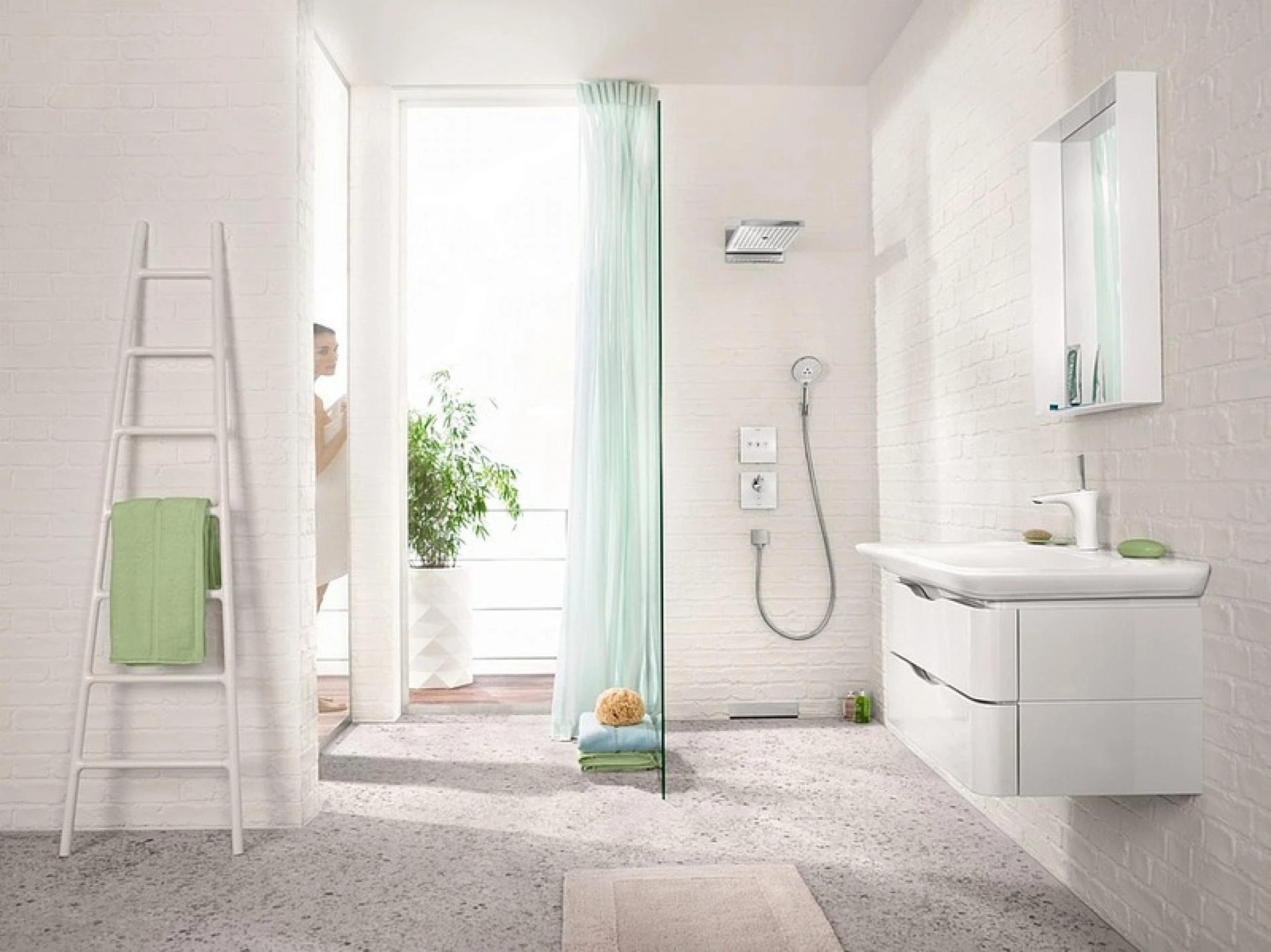 Фото - Переключатель потоков Hansgrohe ShowerSelect 15736400 на три потребителя белый - Hansgrohe