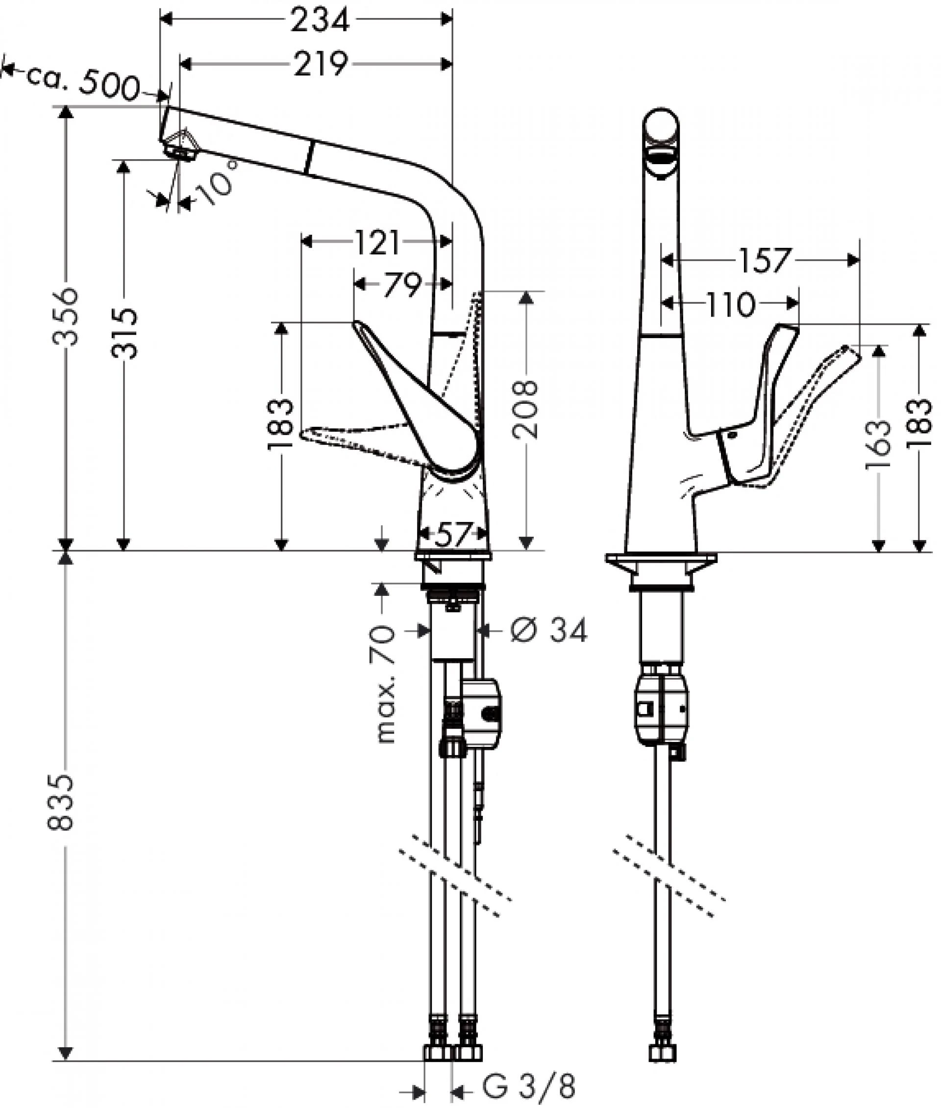 Фото - Смеситель для кухни Hansgrohe Metris 14821800 - Hansgrohe