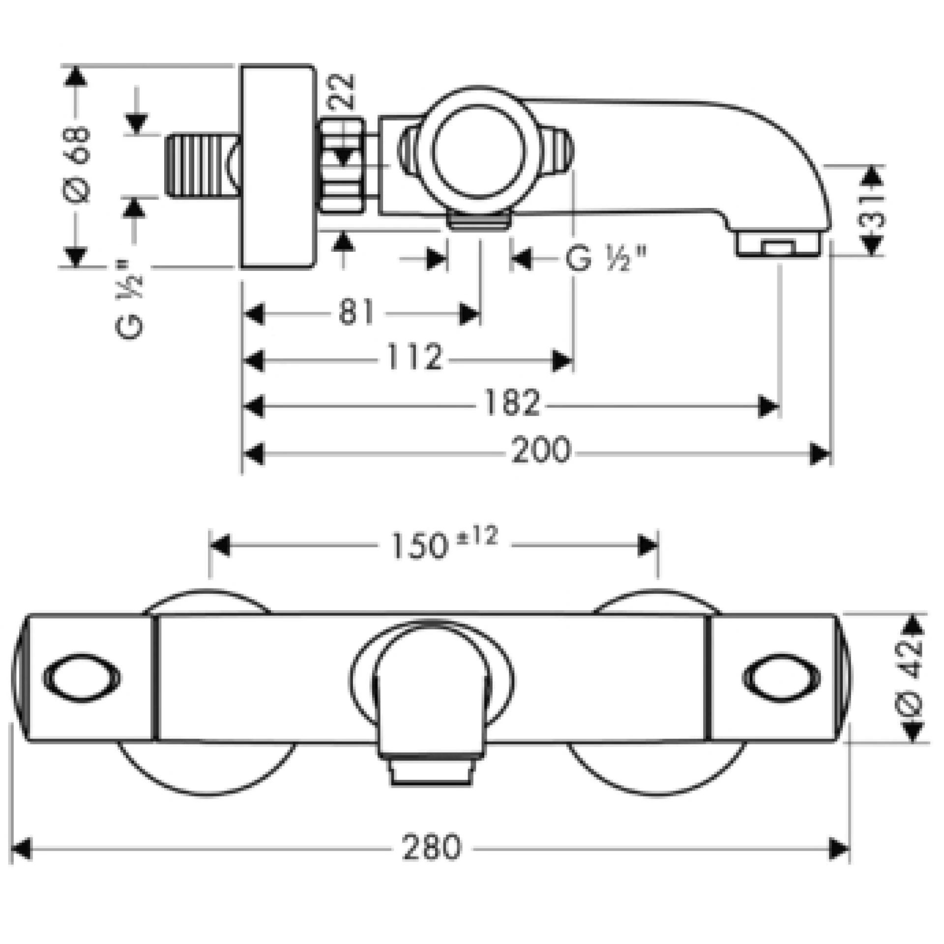 Фото - Термостат для ванны Hansgrohe Ecostat 1001 SL 13241000 - Hansgrohe