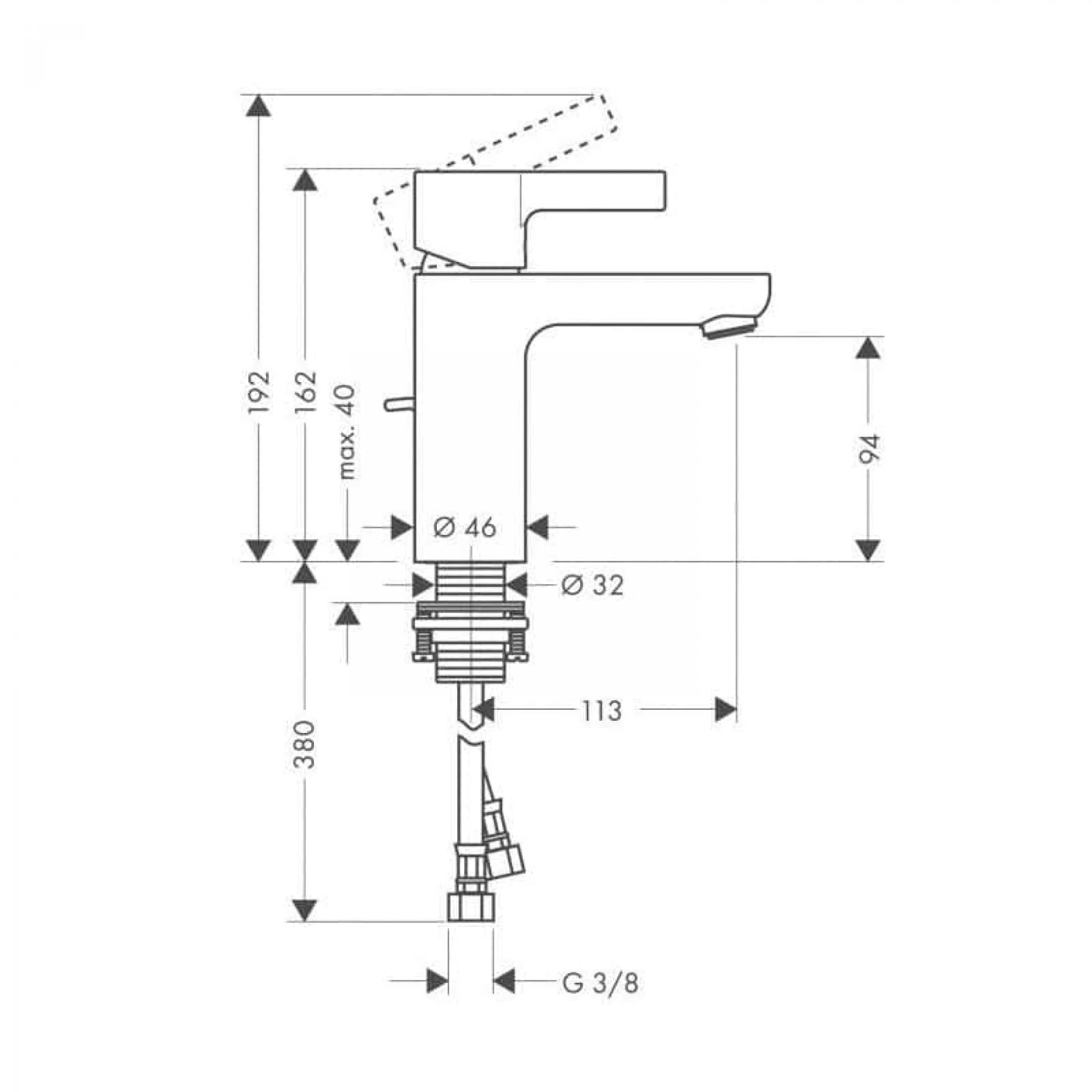 Фото - Смеситель для раковины Hansgrohe Metris S 31063000, хром - Hansgrohe