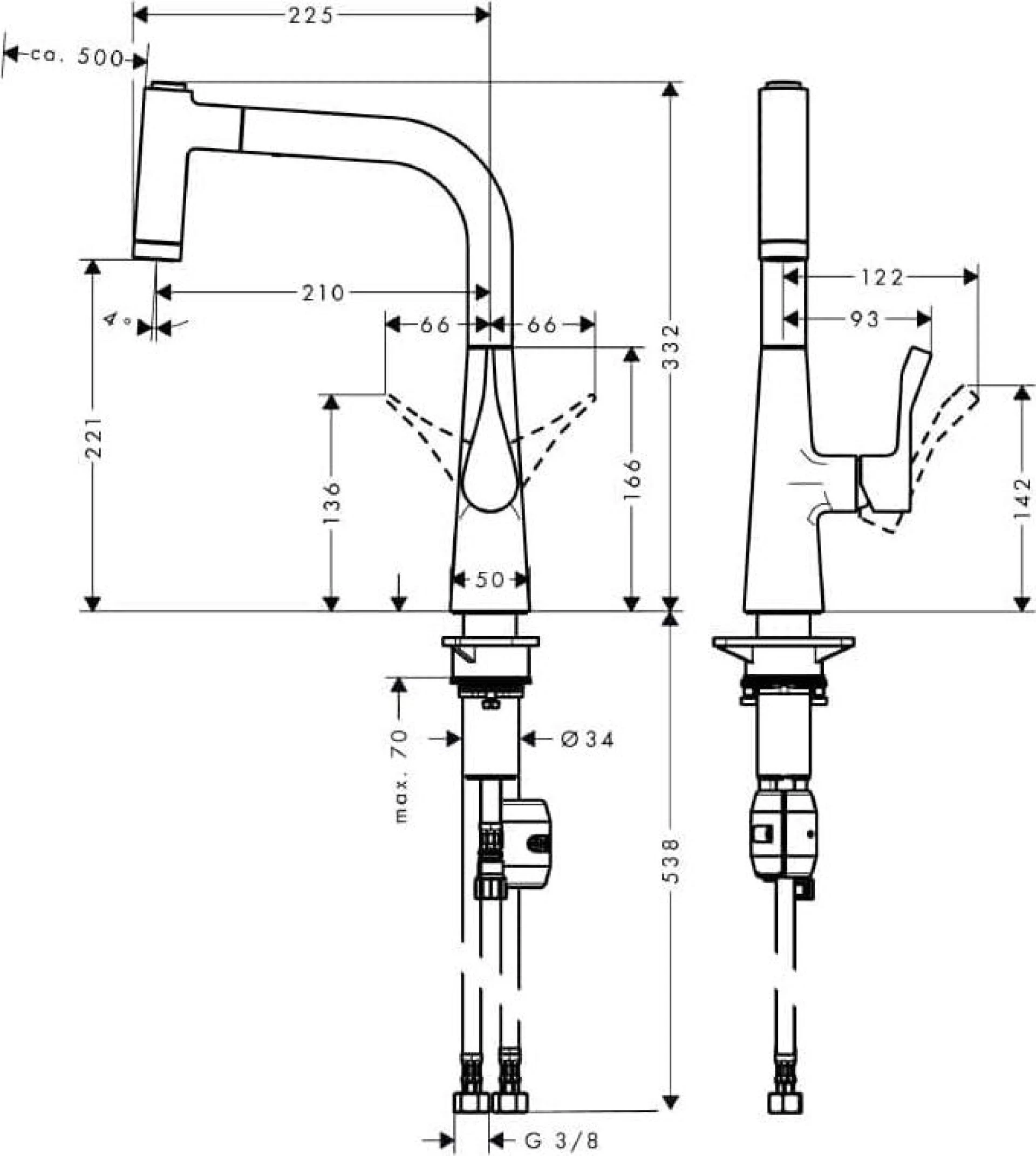 Фото - Смеситель для кухни Hansgrohe Metris M71 14834800, сталь - Hansgrohe