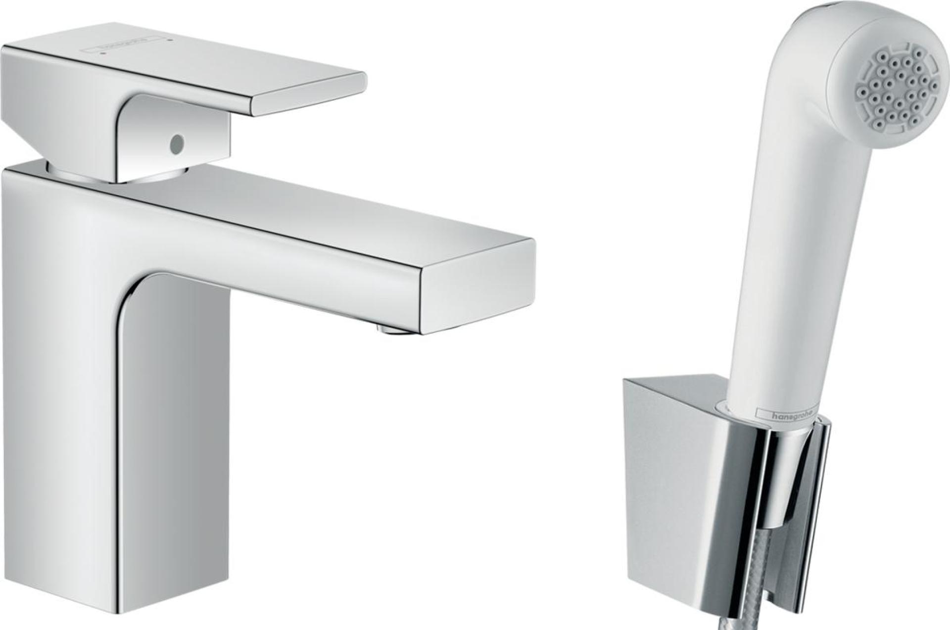 Смеситель для раковины с гигиеническим душем Hansgrohe Vernis Shape 71216000, хром