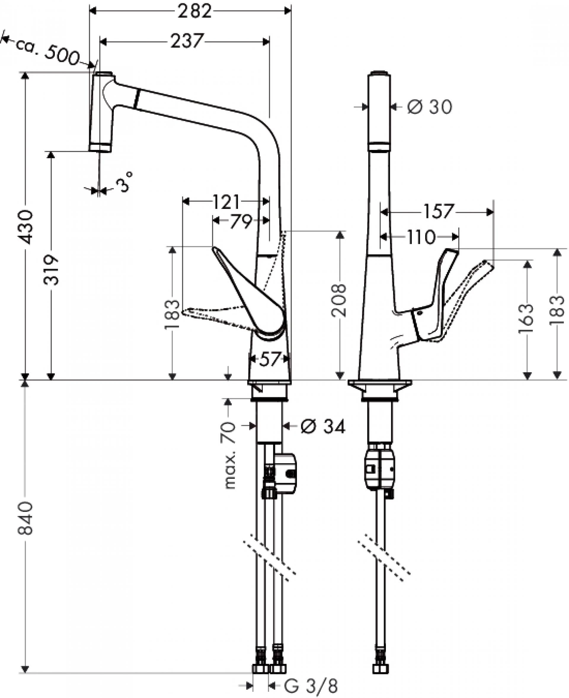 Фото - Смеситель Hansgrohe Metris 14820000 для кухонной мойки - Hansgrohe