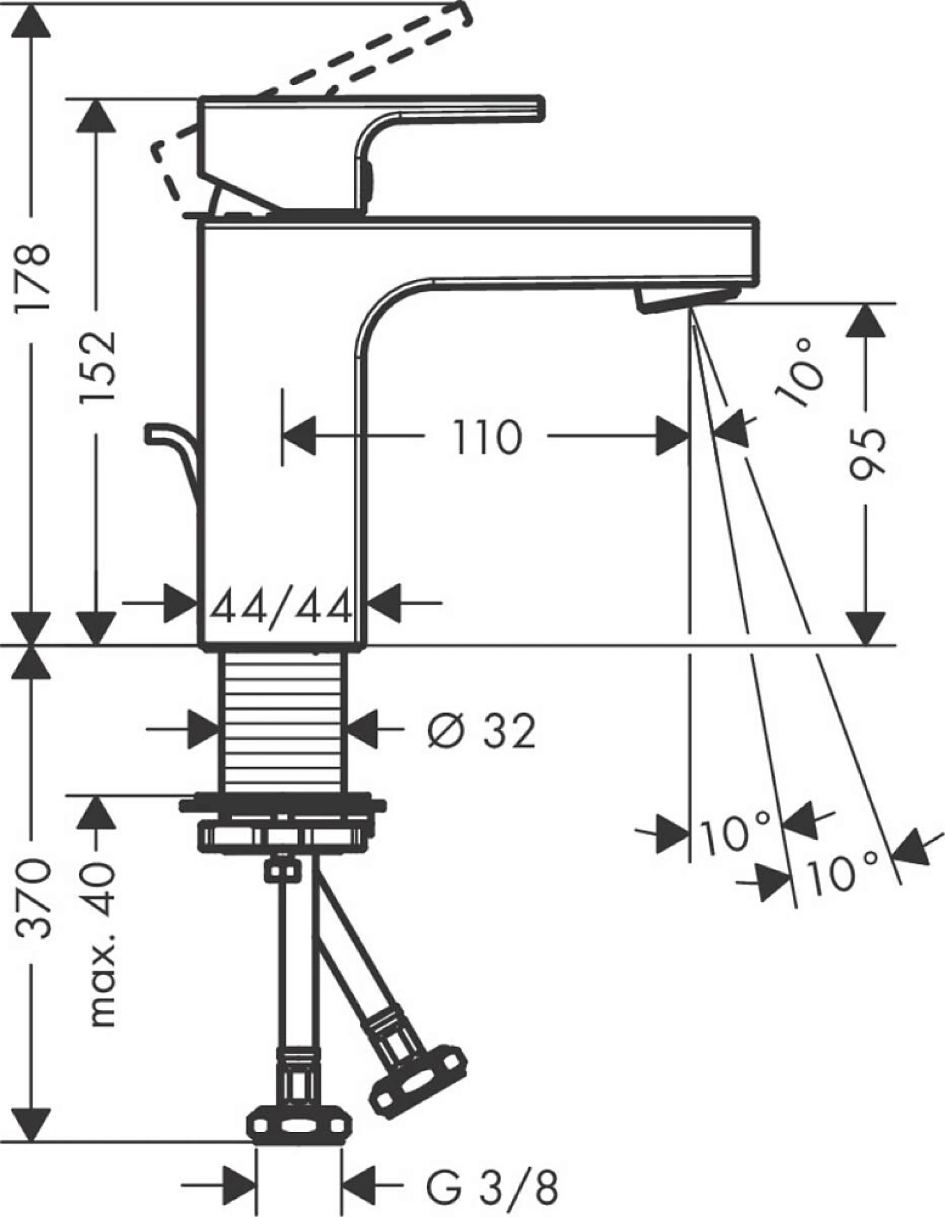 Фото - Смеситель для раковины Hansgrohe Vernis Shape 71568000, хром - Hansgrohe