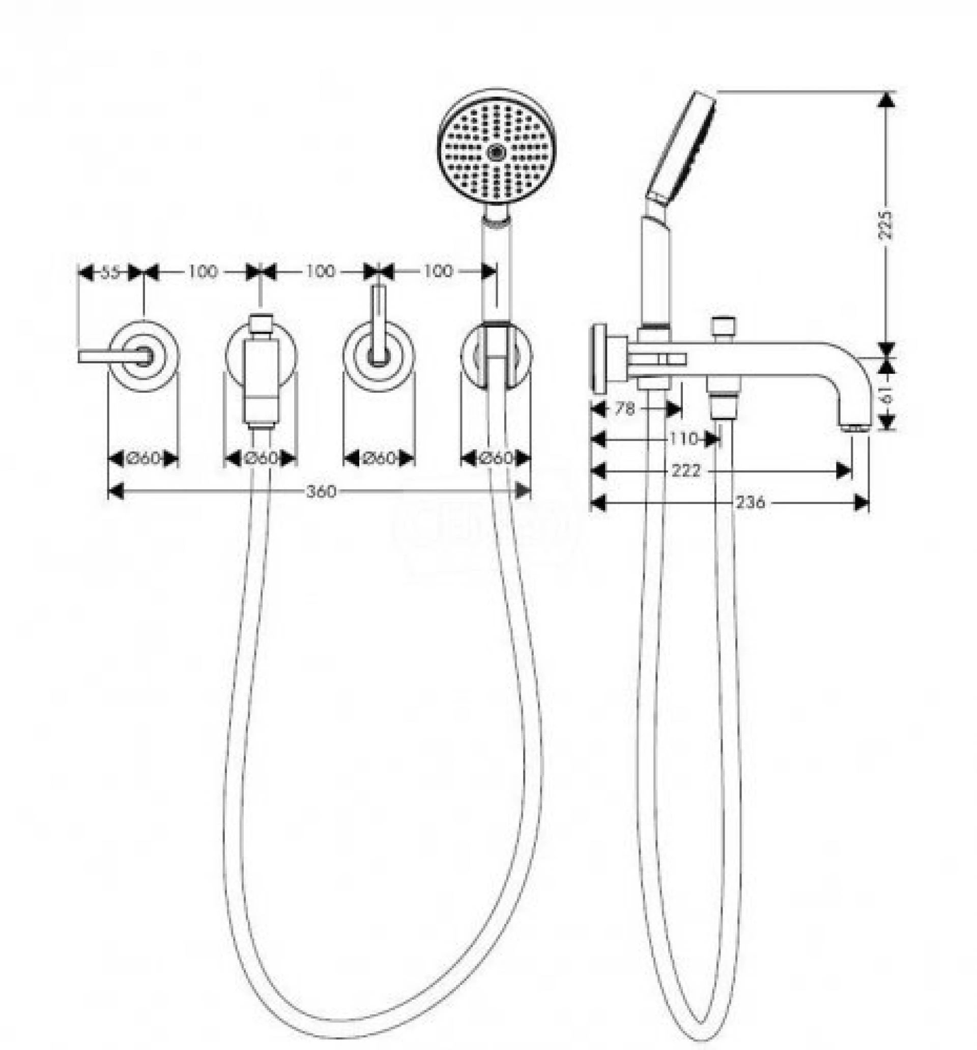 Фото - Смеситель для ванны Axor Citterio 39448000 - Hansgrohe