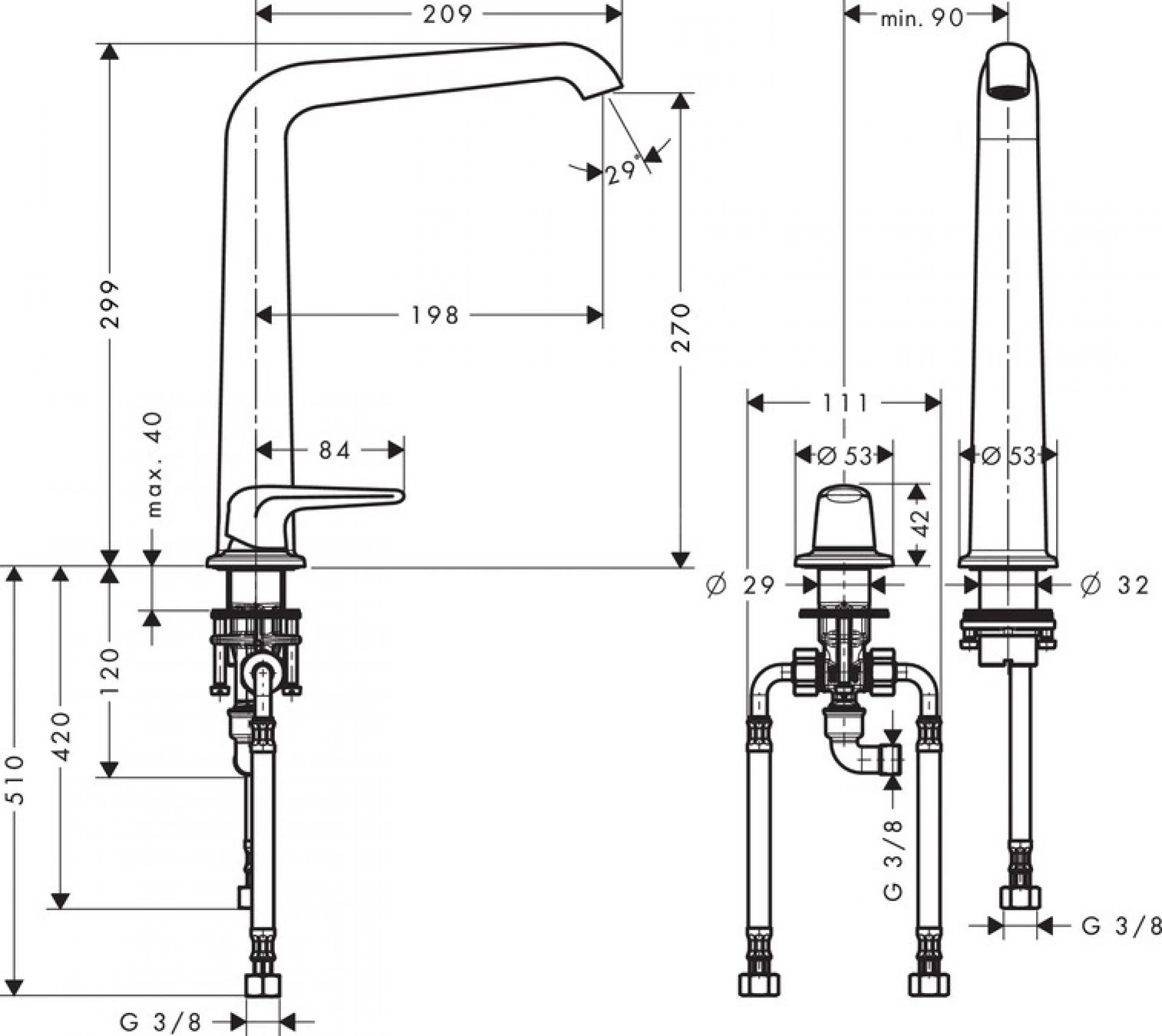 Фото - Смеситель для раковины Axor Bouroullec 19160000 - Hansgrohe