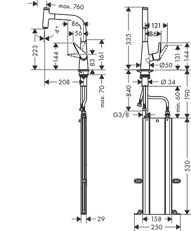 Фото - Смеситель для кухни Hansgrohe Talis Select 73852800 серый - Hansgrohe