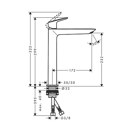 Фото - Смеситель для раковины Hansgrohe Logis 71258670 черный - Hansgrohe