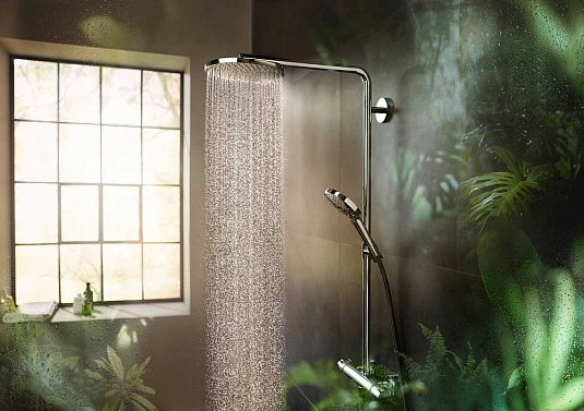 Фото - Душевая система Hansgrohe Raindance Select S 27633990, золото - Hansgrohe