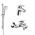 Душевой комплект Hansgrohe, хром, 71400000/71070000/26564400