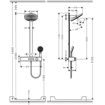 Фото - Душевая система Hansgrohe Pulsify 24241670 черный - Hansgrohe