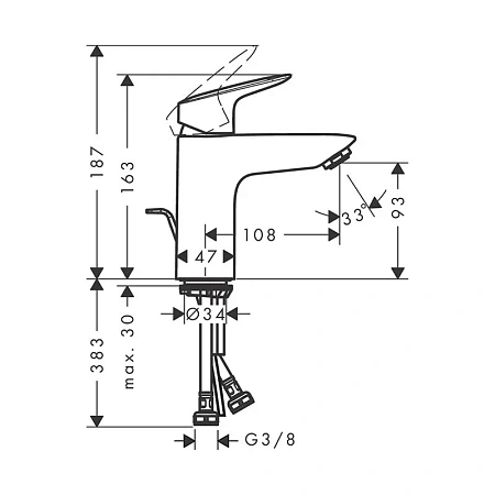 Фото - Смеситель для раковины Hansgrohe Logis 71102670 черный - Hansgrohe