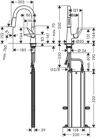 Фото - Смеситель для кухни Hansgrohe Talis 73850800 серый - Hansgrohe