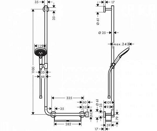 Фото - Душевой гарнитур Hansgrohe Raindance Select S 26325400 хром, белый - Hansgrohe