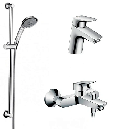 Фото - Душевой комплект Hansgrohe, хром, 71400000/71070000/27843000 - Hansgrohe