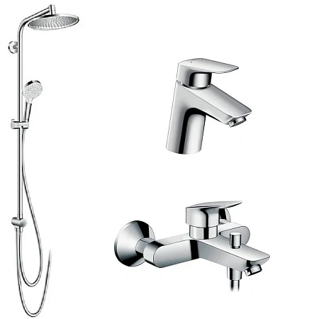 Фото - Душевой комплект Hansgrohe, хром, 71400000/71070000/27270000 - Hansgrohe