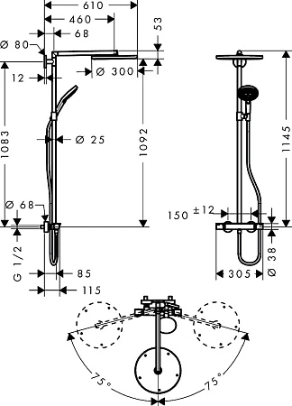 Фото - Душевая стойка Hansgrohe Raindance Select S 300 27114000 Showerpipe - Hansgrohe