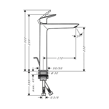 Фото - Смеситель для раковины Hansgrohe Logis 71257670 черный - Hansgrohe