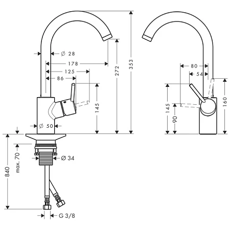 Фото - Смеситель для кухни Hansgrohe Talis S 14870800 - Hansgrohe