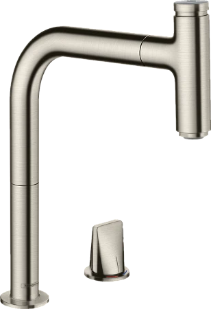 Фото - Смеситель для кухни Hansgrohe Metris 73804800, сталь - Hansgrohe