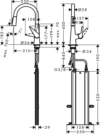 Фото - Смеситель для кухни Hansgrohe Talis Classic 73851800 серый - Hansgrohe