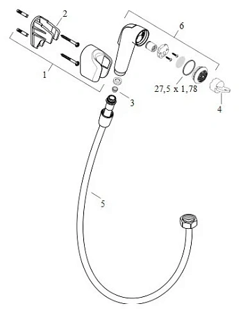 Фото - Душ гигиенический  Hansgrohe Logis 71666000/32127000/27454000 хром, белый - Hansgrohe