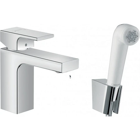 Фото - Смеситель для раковины с гигиеническим душем Hansgrohe Vernis Shape 71216000, хром - Hansgrohe