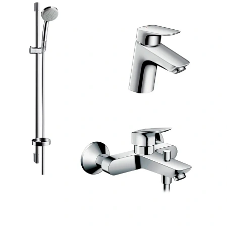 Фото - Душевой комплект Hansgrohe, хром, 71400000/71070000/27724000 - Hansgrohe