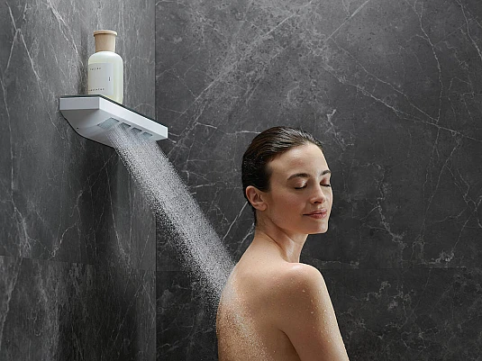 Фото - Верхний душ 500 1 jet с полкой Hansgrohe Rainfinity 26243700, белый матовый - Hansgrohe