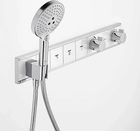 Фото - Термостат для душа Hansgrohe RainSelect 15357400, белый хром - Hansgrohe