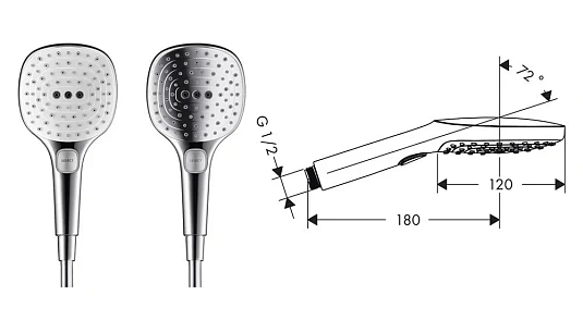 Фото - Душевая лейка Hansgrohe Raindance Select E 26521000 хром - Hansgrohe