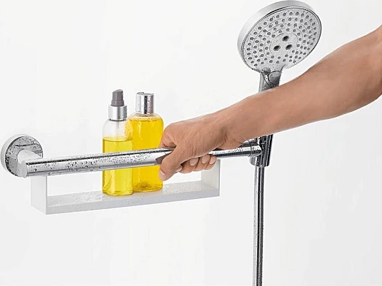 Фото - Поручень с полкой и держателем для душа Hansgrohe Unicar 26328400 - Hansgrohe